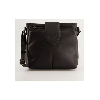 Geanta crossbody din piele cu buzunare