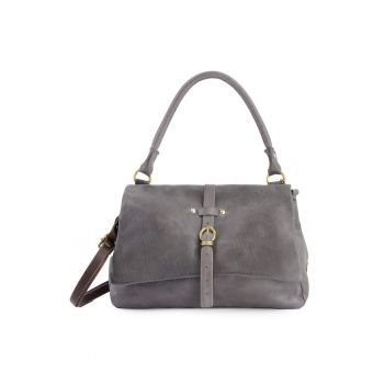 Geanta crossbody  piele naturala - 5 compartimente interioare - dimensiuni 29x16x13cm - curea