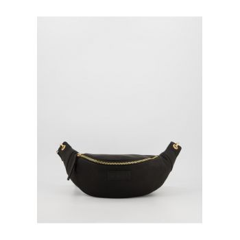 Geanta dama  borseta - piele naturala - neagra - 33x4x13cm - cu un compartiment interior - curea detasabila max 120cm