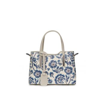 Geanta dama din piele cu model floral Mariella FF8