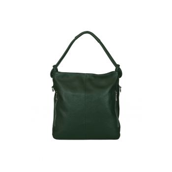 Geanta dama din piele naturala Mia verde inchis