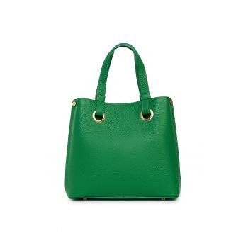 Geanta dama  Ilona - piele naturala - verde - 24x25x12cm - compartimente multiple - manere detasabile