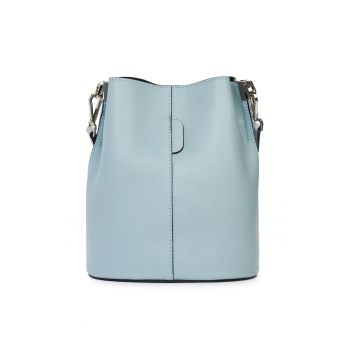 Geanta dama  Mimosa bleu - piele naturala - bucket bag - 28x24x17cm