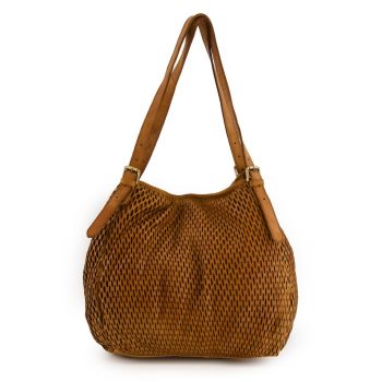 Geanta de umar -  maro - piele naturala - 30x30x14cm - 3 buzunare interioare