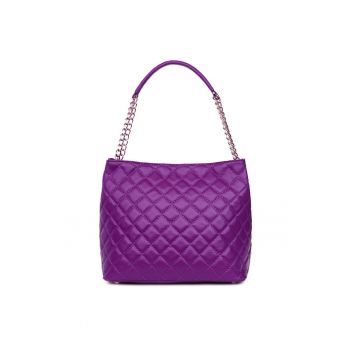 Geanta din piele matlasata Paloma fucsia