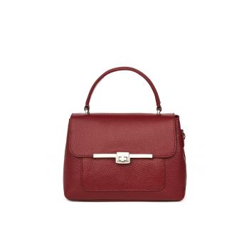 Geanta din piele naturala Sierra - Rosu inchis