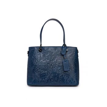 Geanta piele cu model floral Monica