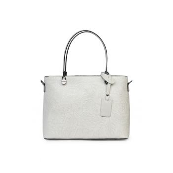 Geanta piele cu model floral Monica