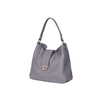 Geanta piele naturala Loredana gri - Gri