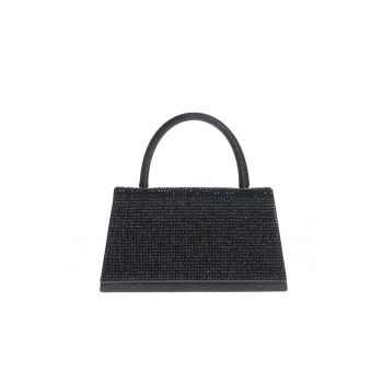 Geanta plic neagra cu paiete si maner fix