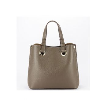 Geanta taupe medie din piele naturala 8916 129 18129