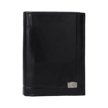 Portofel barbati -  piele naturala - negru - 9.5x13x2.5cm