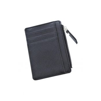 Portofel negru  Paris pentru carduri - poliuretan - 0.5x8.5x12cm