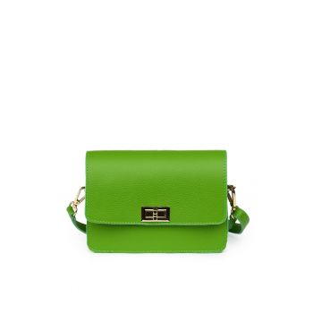 Poseta din piele naturala Mona verde deschis