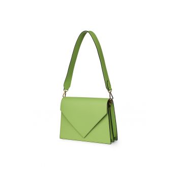 Poseta din piele naturala Virginia verde deschis