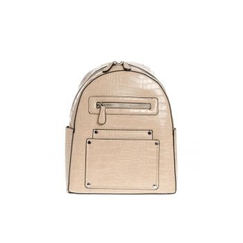Rucsac bej modern cu buzunare frontale