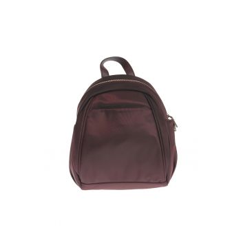 Rucsac bordo din material textil cu fermoar metalic