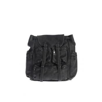 Rucsac casual negru cu catarame si buzunare multiple