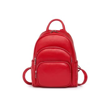 Rucsac din piele naturala Alghero rosu