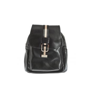 Rucsac negru din piele ecologica cu buzunare multiple