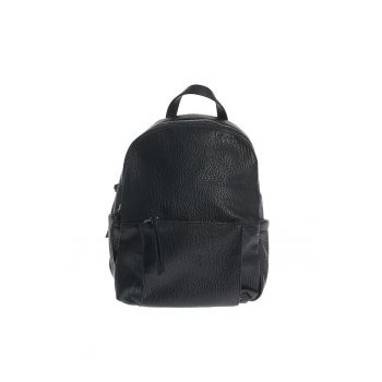 Rucsac negru minimalist cu fermoar metalic