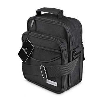 Geanta barbati -  Poliester - 24x21x6 cm - Negru