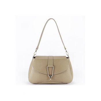 Geanta bej taupe din piele naturala 1755 125 18120