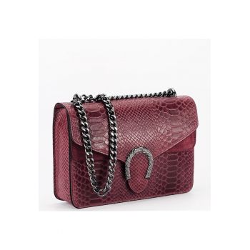 Geanta bordo din piele naturala 1524 123 18099