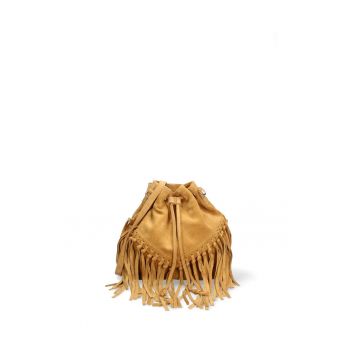 Geanta bucket din piele intoarsa Umbria Plus