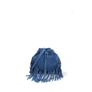 Geanta bucket din piele intoarsa Umbria Plus