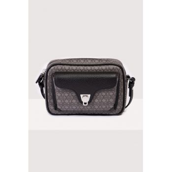 Geanta crossbody din piele cu imprimeu