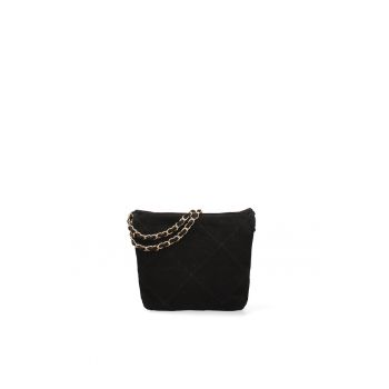 Geanta crossbody din piele intoarsa cu barete din lant Edera Plux