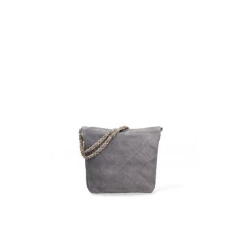 Geanta crossbody din piele intoarsa cu barete din lant Edera Plux