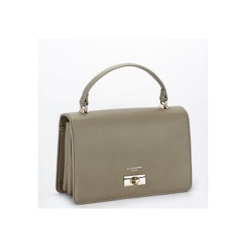 Geanta dama  CM6791 - 3 compartimente - maro taupe - piele ecologica - 15x24x10cm