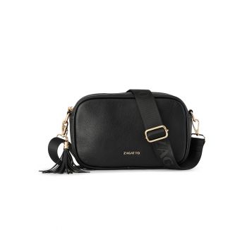 Geanta dama crossbody din piele ecologica - Neagra - 26x16x7 - 5 cm