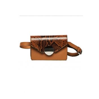 Geanta dama piele -  Cora - coniac - 22x10x15 cm