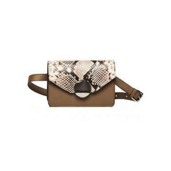 Geanta dama piele -  Cora - grej - 22x10x15 cm