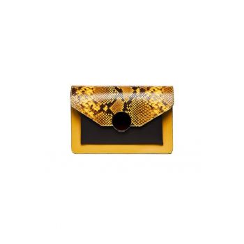 Geanta dama piele -  Ivona - galben - 26x7x18
