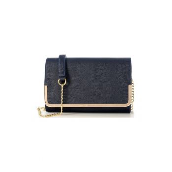 Geanta dama piele -  Laura 41 C rama - bleumarin - 31x7x21 cm