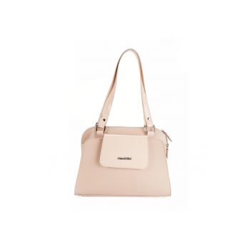 Geanta dama piele -  Madonna 15 mica - nude - 31x9x22 cm