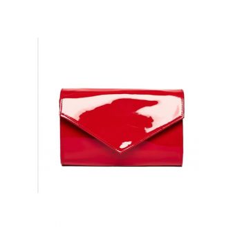 Geanta dama piele -  Plic one mic - lac rosu - 22x5x15 cm