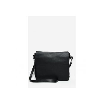 Geanta dama piele -  Ruby - negru - 35x8x29 cm