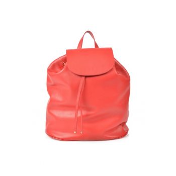 Geanta dama piele -  Rucsac 4 mare - rosu - 34x16x34 cm