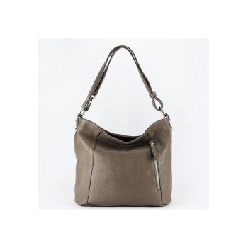 Geanta dama taupe din piele naturala 8913 131 Maro taupe
