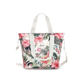 Geanta dama umar - Shopper - Multicolor cu imprimeu floral - 35x34x17 cm