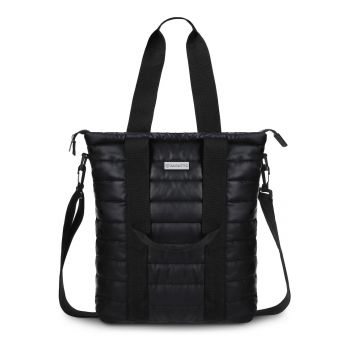 Geanta dama umar - Shopper - Neagra - Matlasata - 40x36x10 cm
