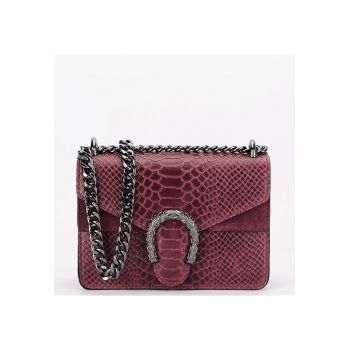 Geanta mica bordo din piele naturala 8936 120 18100
