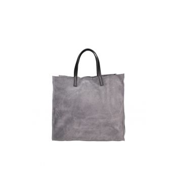 Geanta tote din piele intoarsa cu etui detasabil Novara Lux
