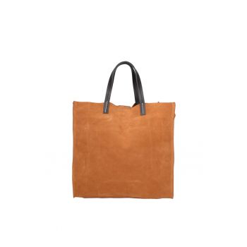 Geanta tote din piele intoarsa cu etui detasabil Novara Lux