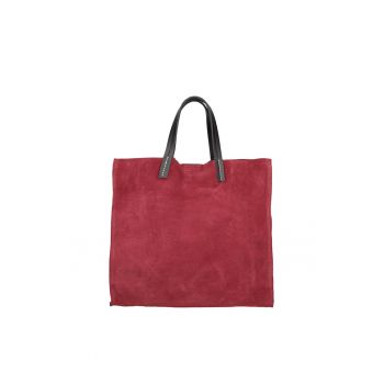 Geanta tote din piele intoarsa cu etui detasabil Novara Lux